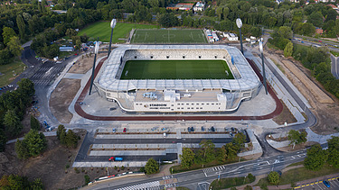 Pohled z výšky na stadion
