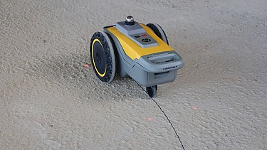 Testování robota na stavbě