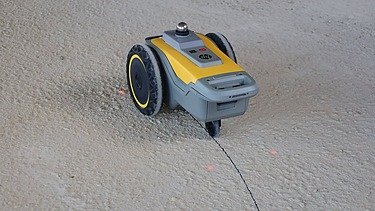 Testování robota na stavbě