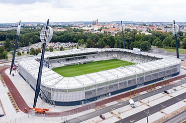 Pohled z výšky na stadion